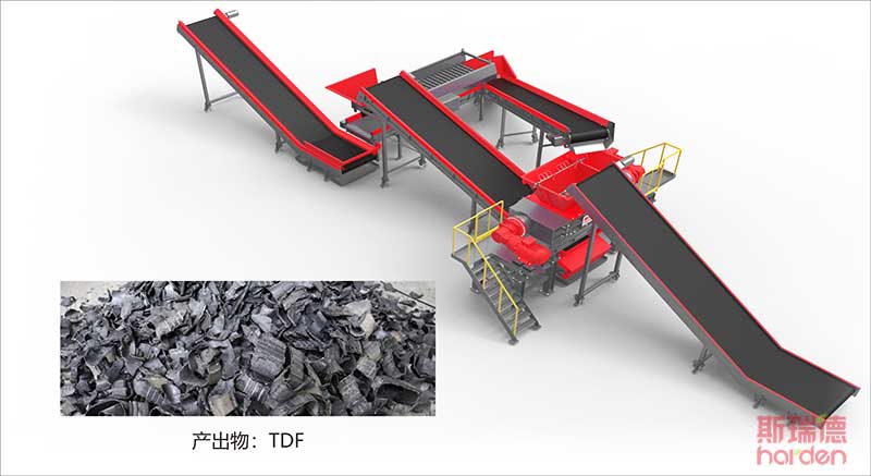 废旧轮胎替代燃料(TDF)制备系统